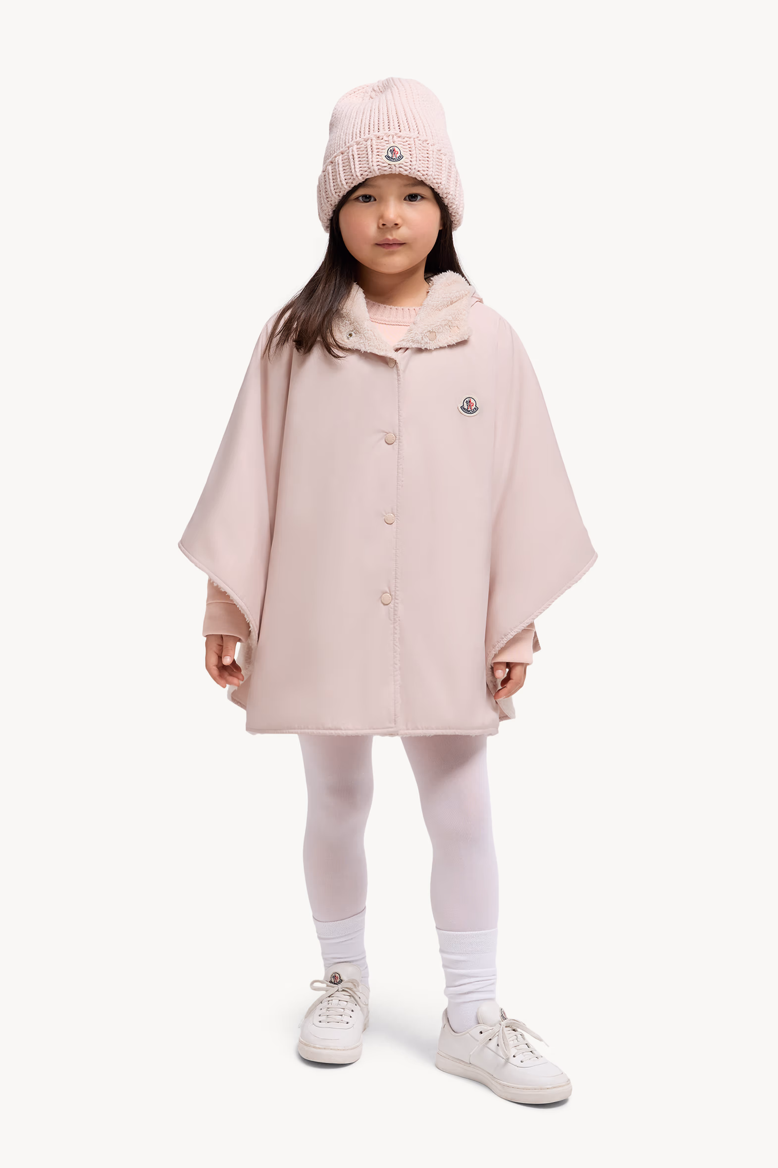 Reversible Hooded Teddy Cape Girl Pink Moncler 2